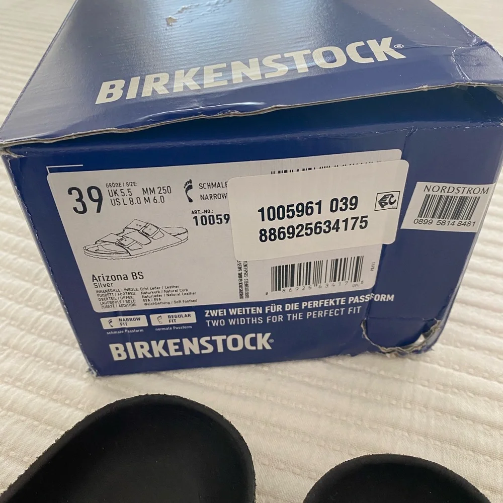 Birkenstock Black Slides with Gold Accents - Picture 10 of 10